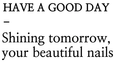 Black and white simple modern text-emphasized layout style for nail salon promotion and merchandise