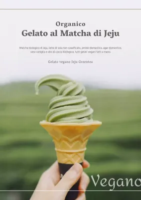 Promuovere il lancio di un gelato biologico al matcha di colore verde