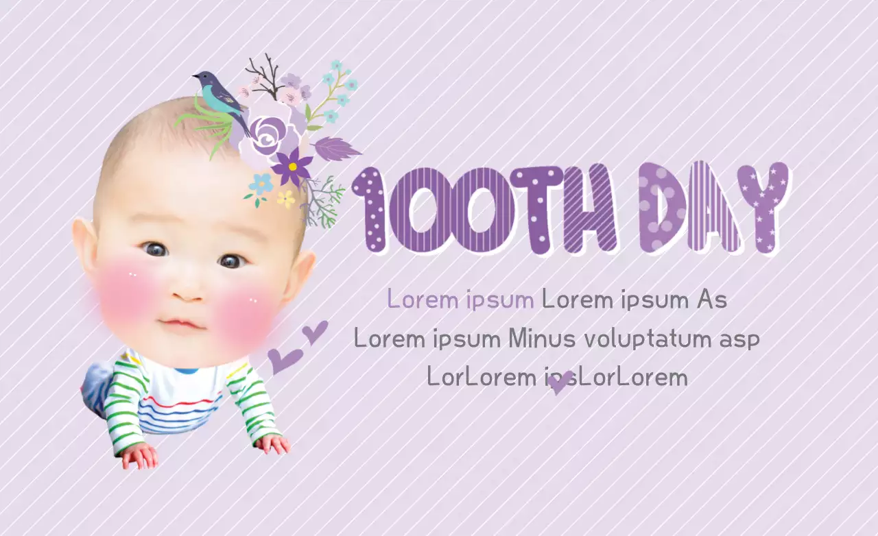 Banner de convite para bebê brincalhão roxo