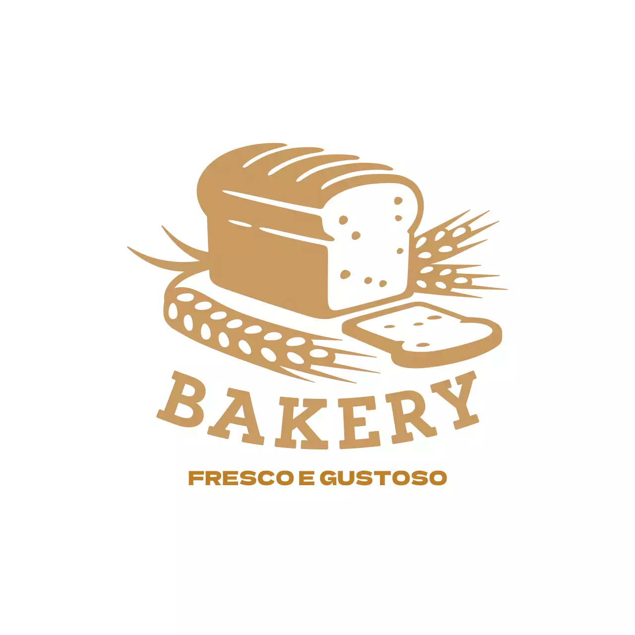Illustrazione marrone etichetta pulita ristorante panificio
