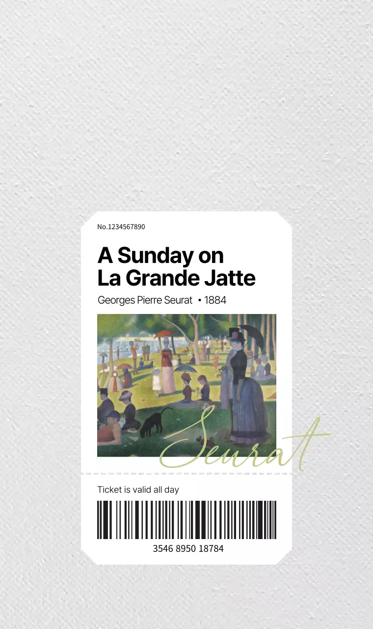 Sleek typography and masterpiece photography in a ticket concept