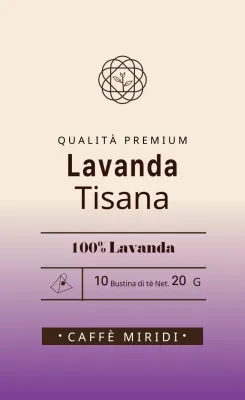 Etichetta per il tè alla lavanda Purple Illustrated Cafe