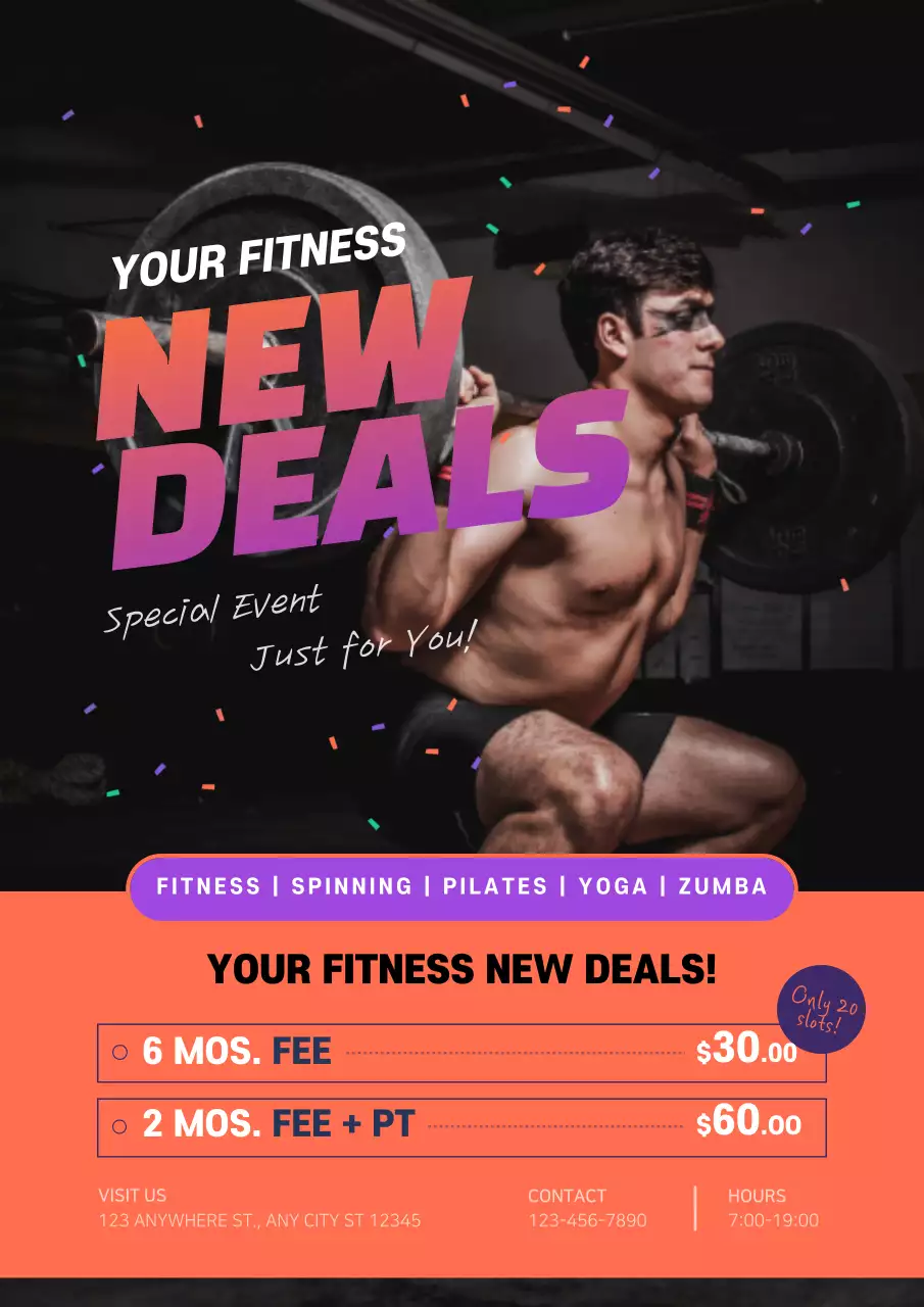 Orange Bold Fitness Promotion Poster
