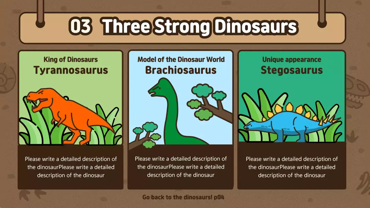 Brown Vintage Dinosaur Guide Presentation