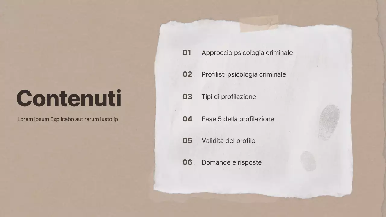 Presentazioni di ricerca in psicologia criminale a tema Brown Paper