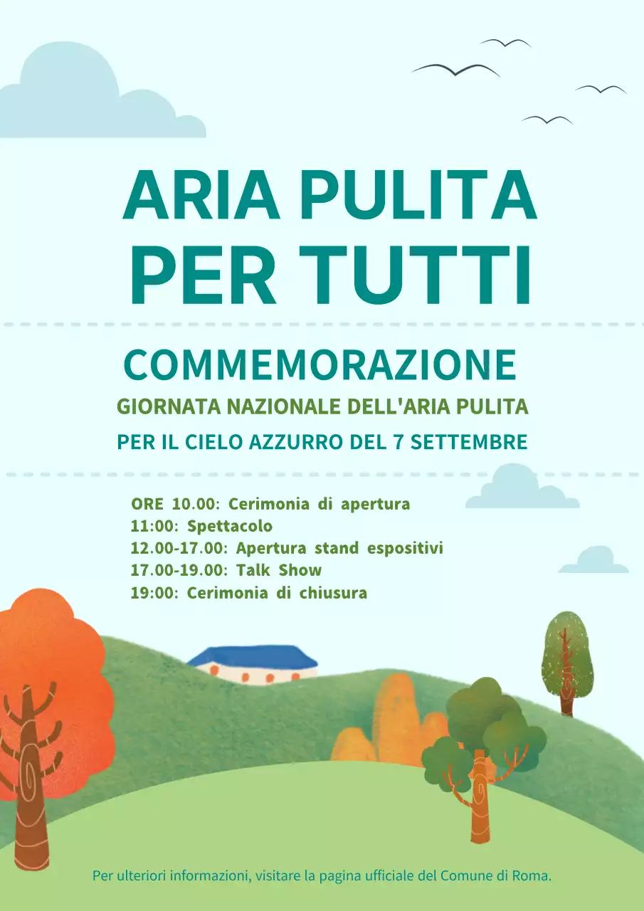 Annuncio di evento con cielo e natura tranquilla sfondo illustrazione V1