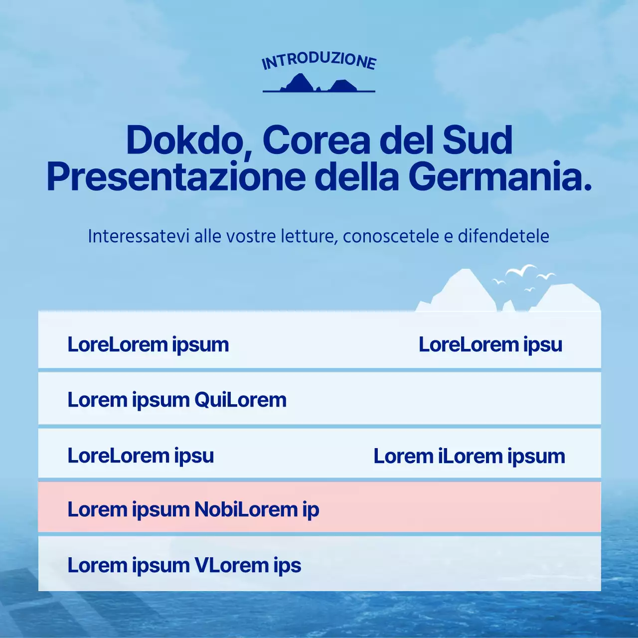 La squadra di divulgazione dell'Università di Dokdo, di colore azzurro e blu navy