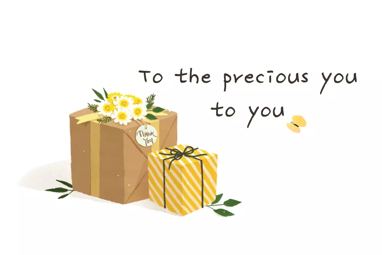 Yellow Simple Thank You Card Banner