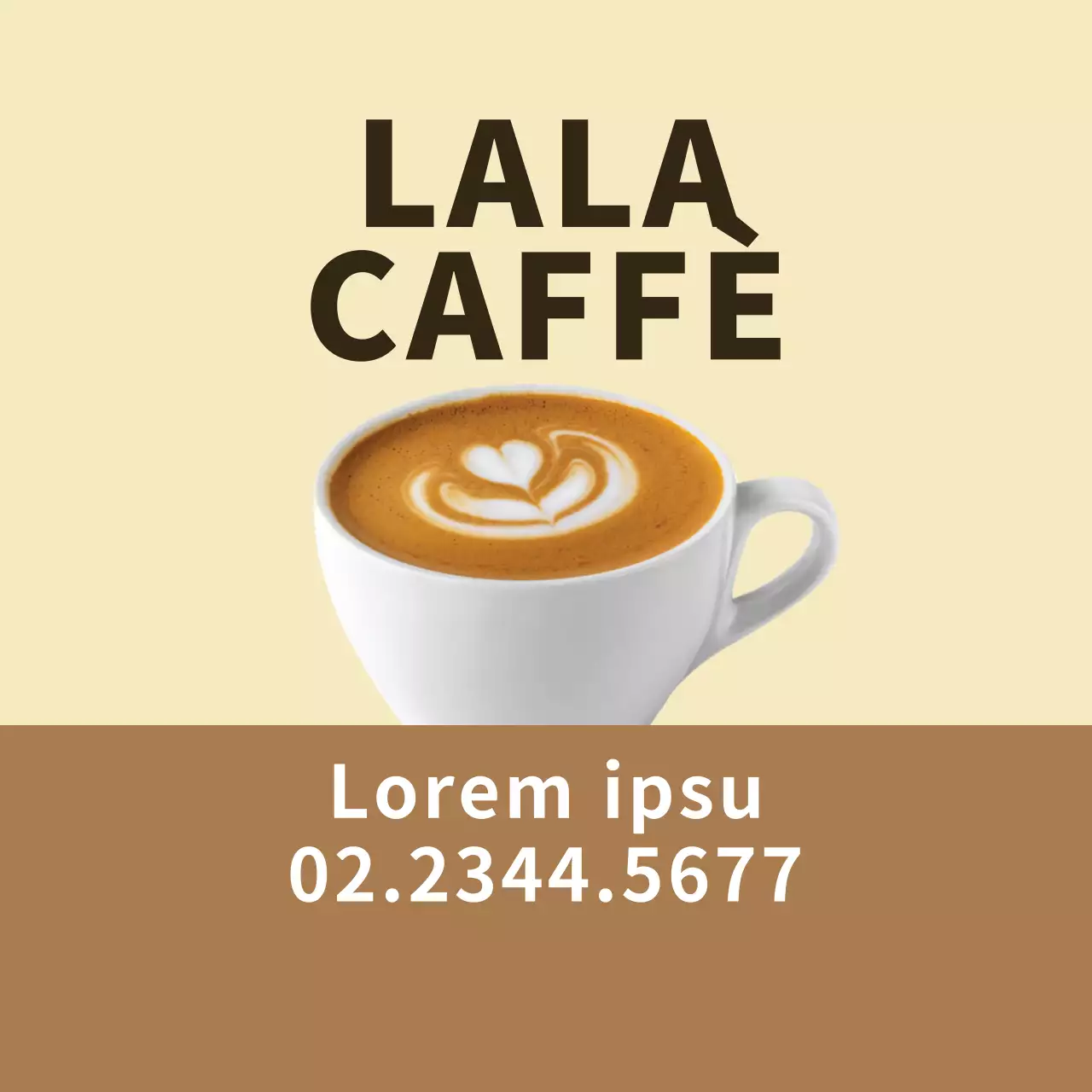 Etichette promozionali ordinate per la consegna del caffè con accenti fotografici gialli