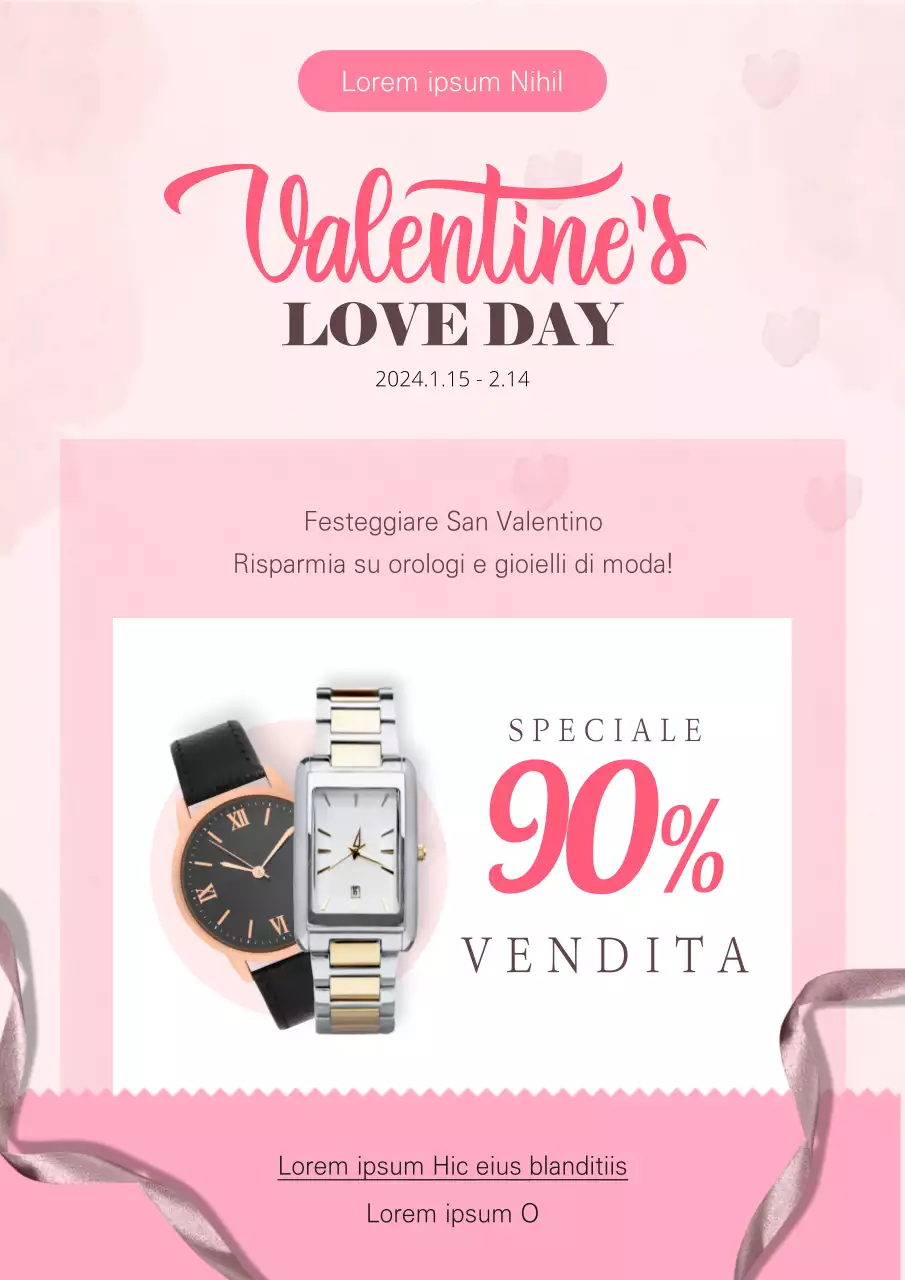 Rosa San Valentino Celebrazione Moda Orologio Gioielli Poster Web