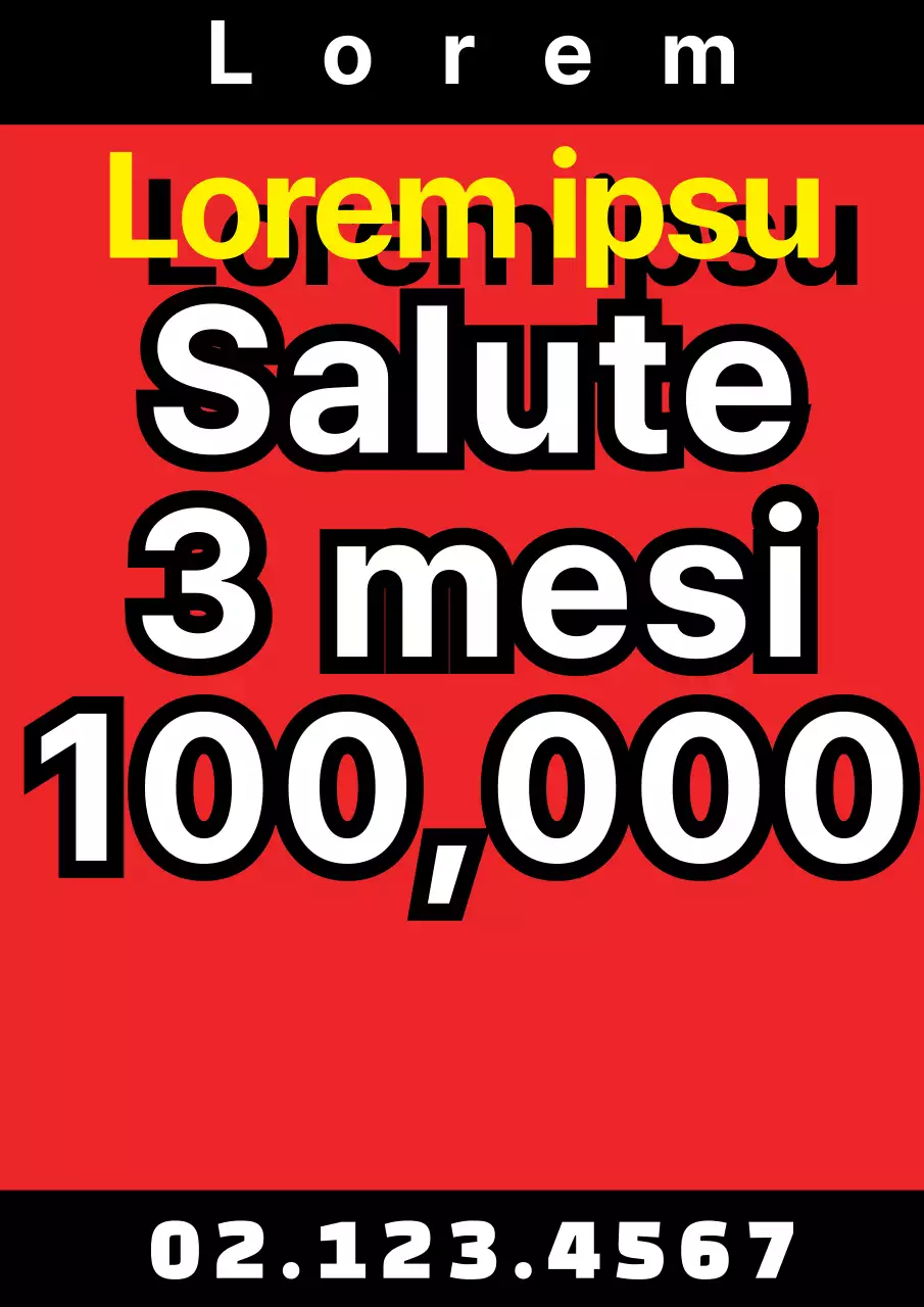 Promuovete gli eventi della vostra palestra con un testo rosso e nero altamente visibile.