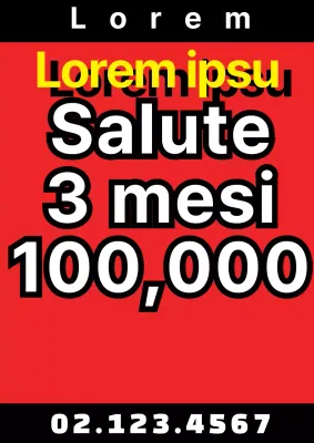 Promuovete gli eventi della vostra palestra con un testo rosso e nero altamente visibile.