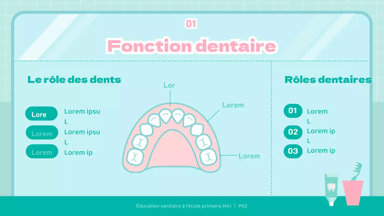 Illustration d'un enfant mignon à la mentheÉducation à la santé dentaire