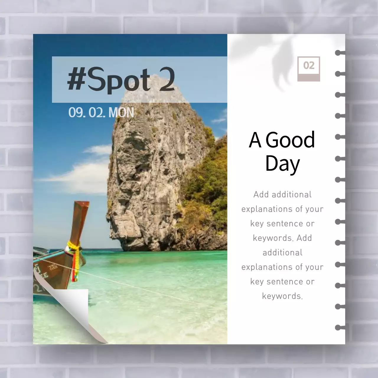 Blue Aesthetic Travel Diary Instagram Carousel