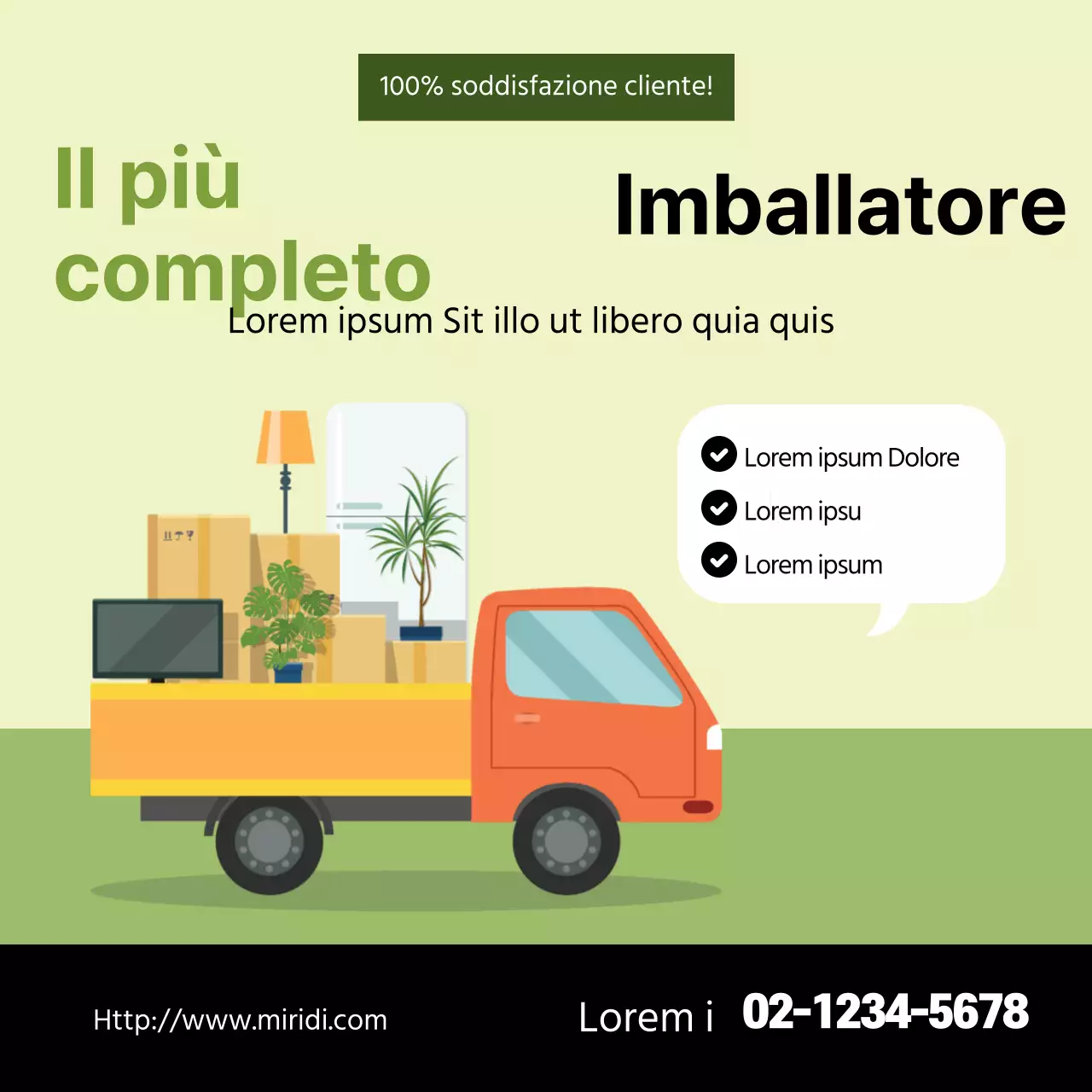 Illustrazione verde L'imballaggio ordinato favorisce il trasloco