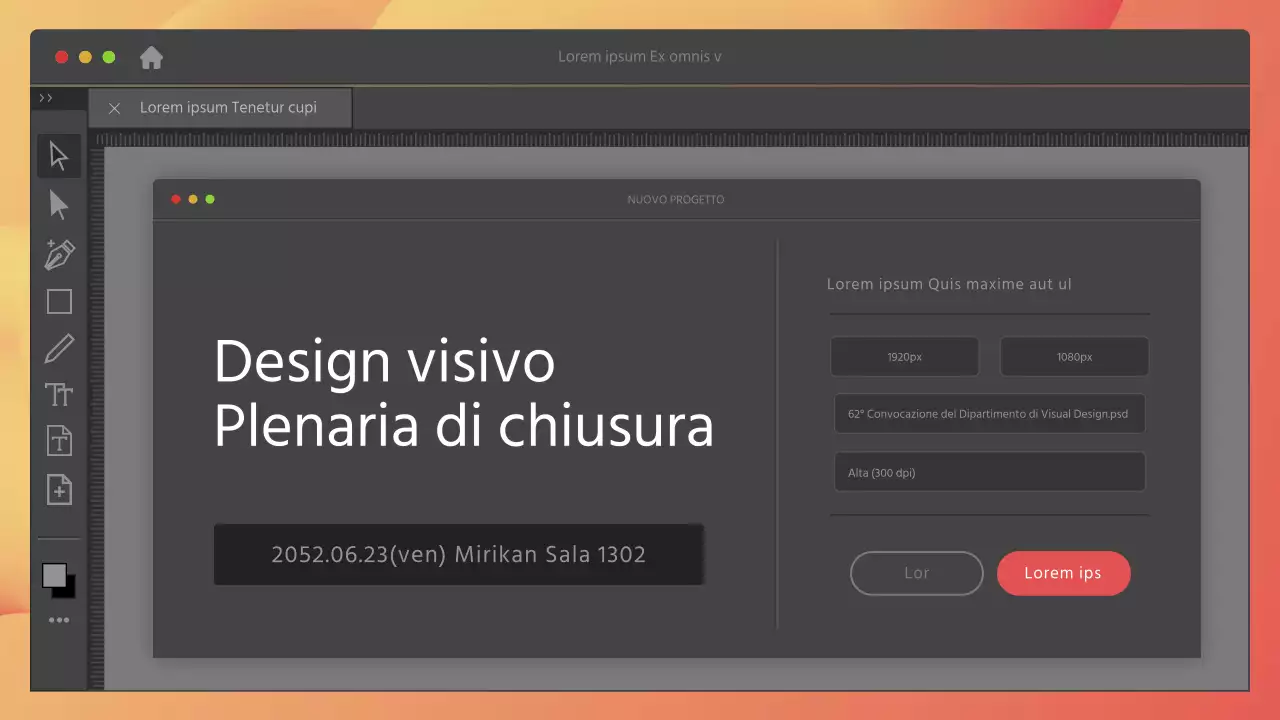 Concetto di programma in grigio e rosso Plenaria di chiusura