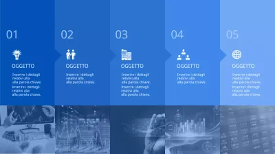 Tabella di marcia con foto e icone in blu