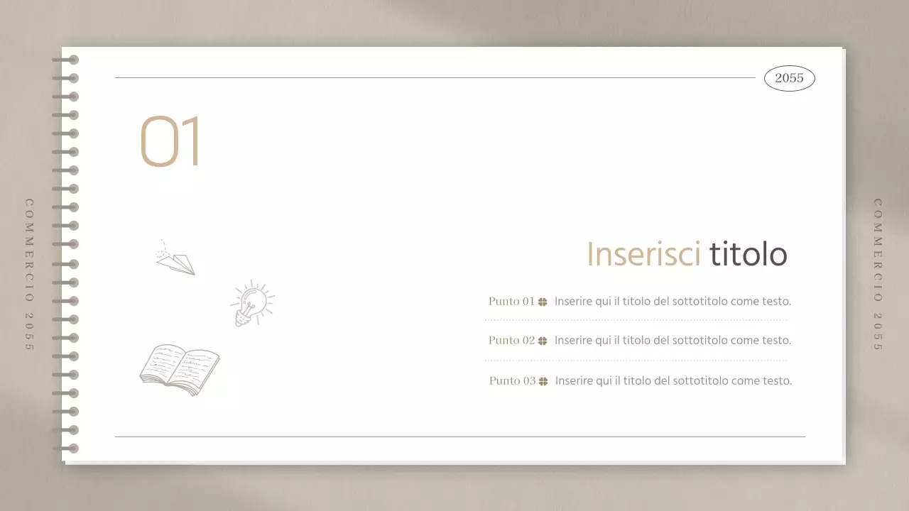 Verbale di riunione dello studio di marketing in un semplice taccuino beige