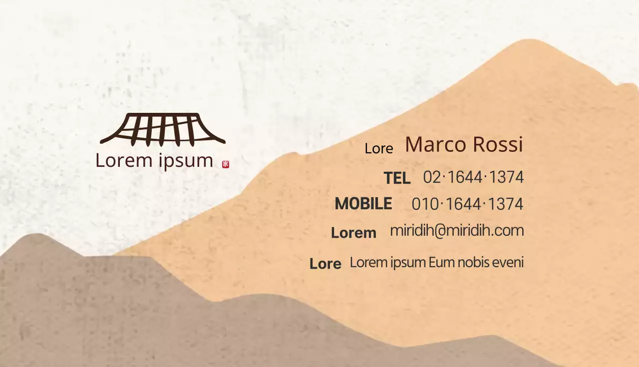 Arancione marrone illustrazione logo ristorante biglietto da visita