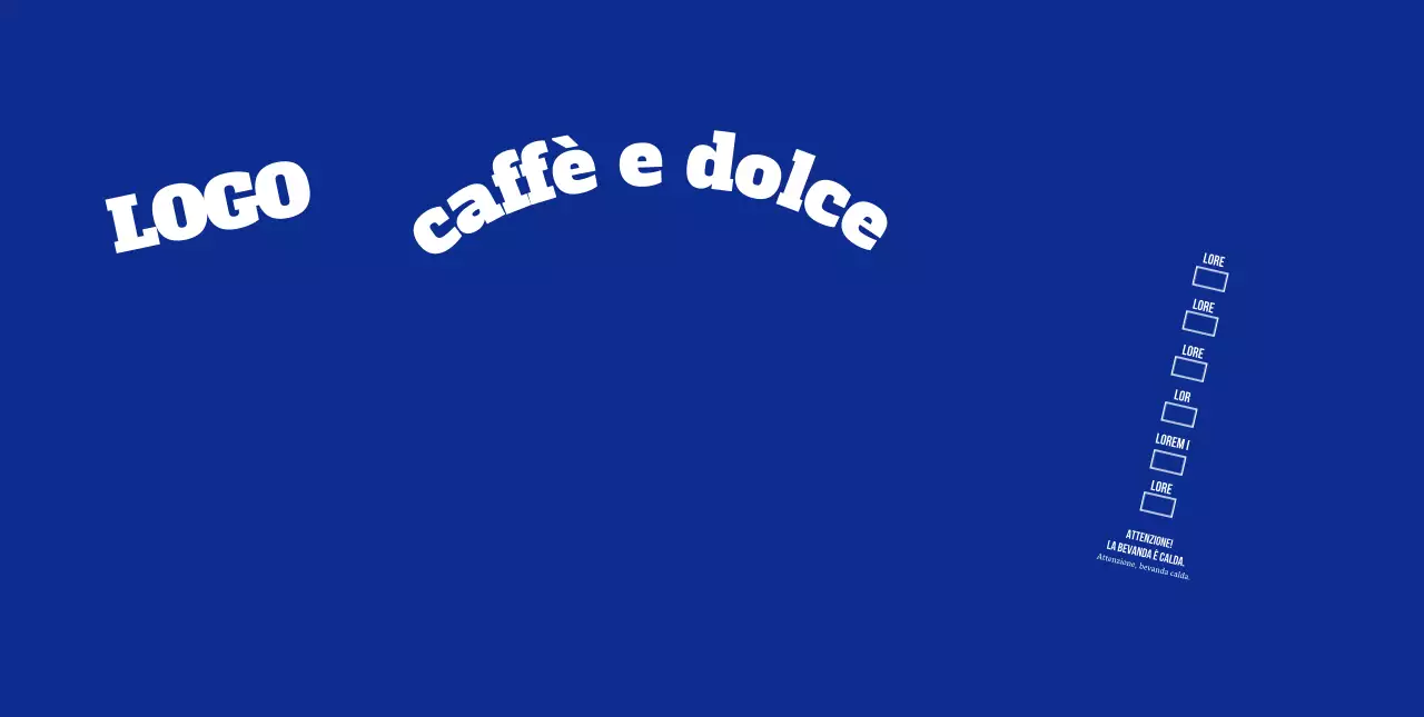Testo blu a caratteri semplici caffetteria
