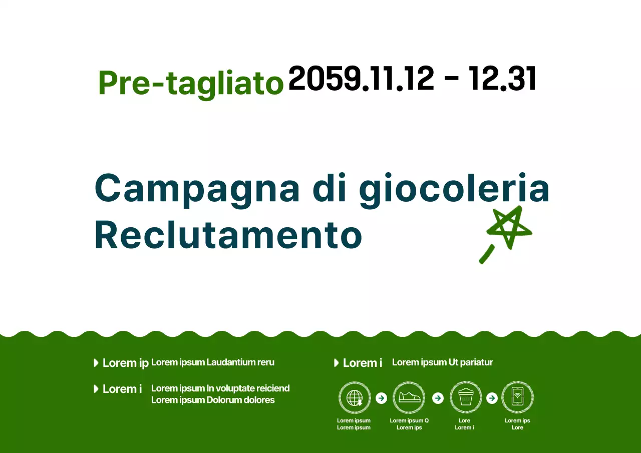 Una campagna semplice e simpatica in stile illustrazione in blu navy e verde.