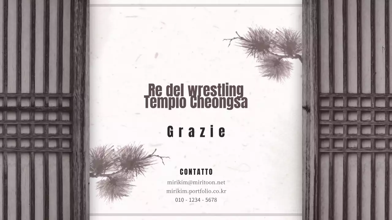 Proposta di webtoon di saghe di wrestling di concetto orientaleggiante marrone e beige