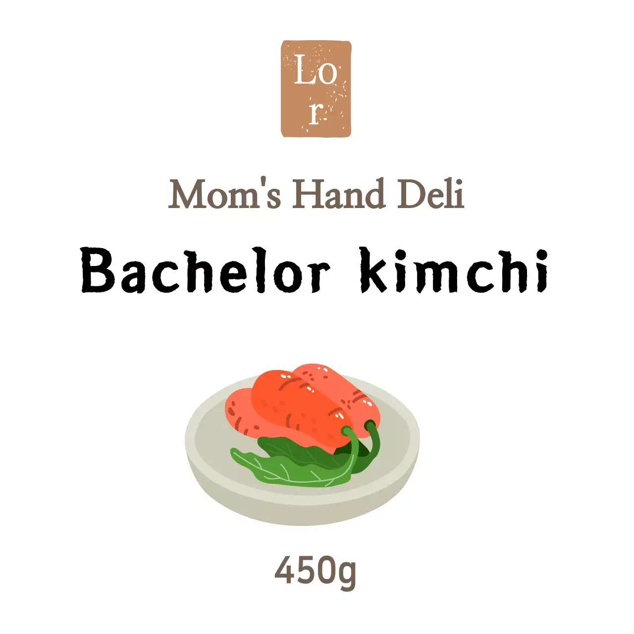 Nhãn dán món ăn phụ đơn giản màu trắng tại cửa hàng món ăn phụ cử nhân kim chi