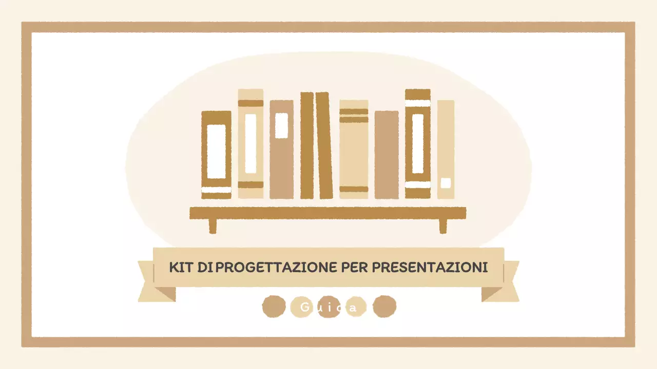 Kit di presentazione con illustrazioni di libri sentimentali disegnate a mano in marrone e verde