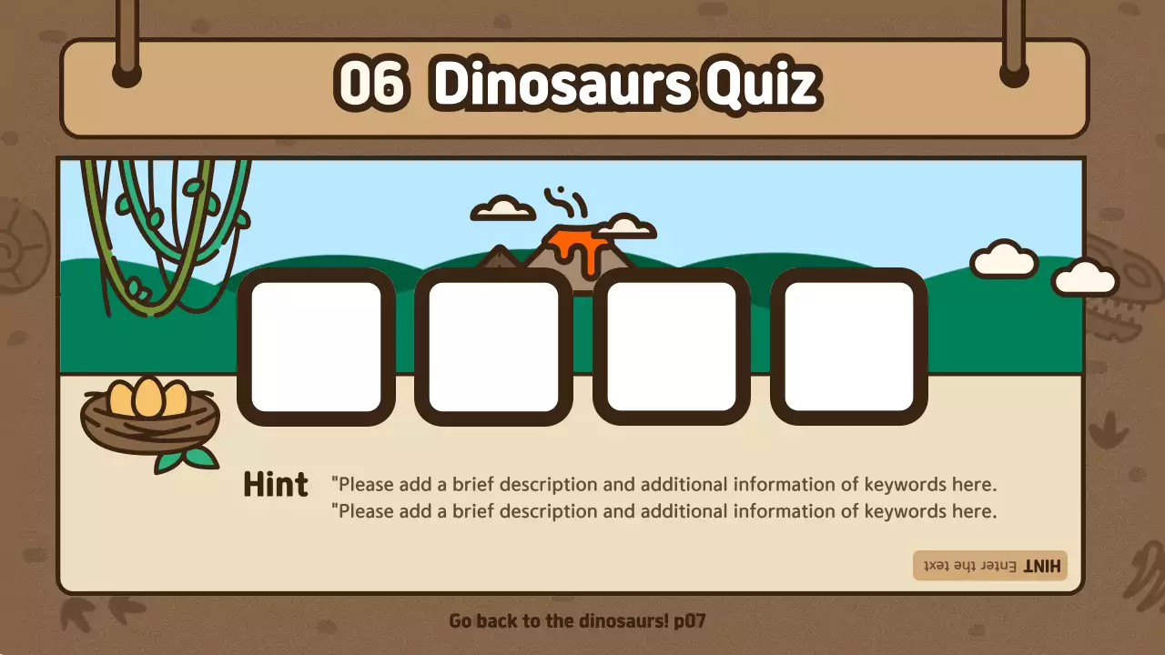Brown Vintage Dinosaur Guide Presentation