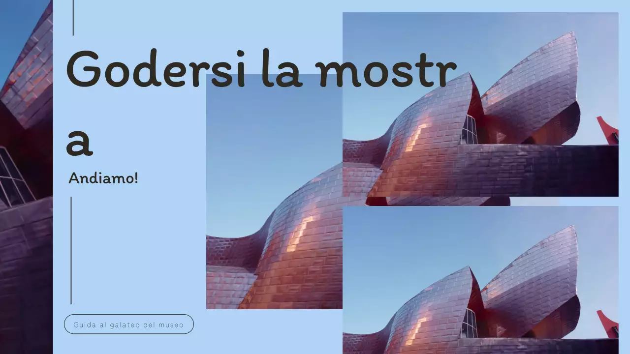 Una guida al galateo dei musei d'arte con un concetto moderno con sfondo azzurro e cornice fotografica