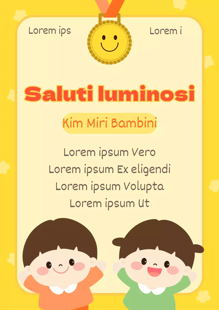 Pali dell'elenco dei bambini gialli e arancioni