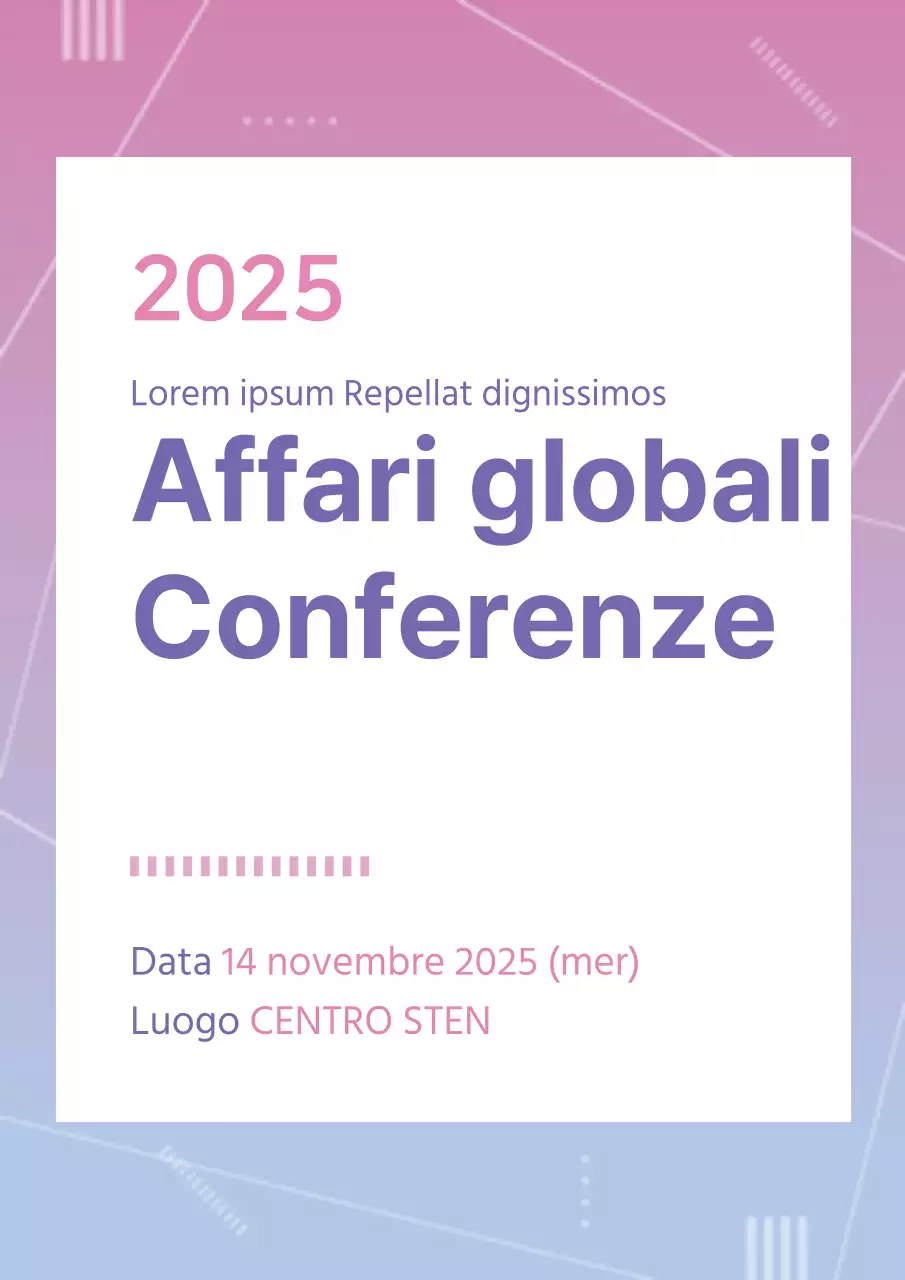 Promuovere una semplice conferenza in rosa e blu