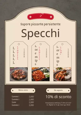 Un menu di ristorante tonkatsu ordinato e marrone.