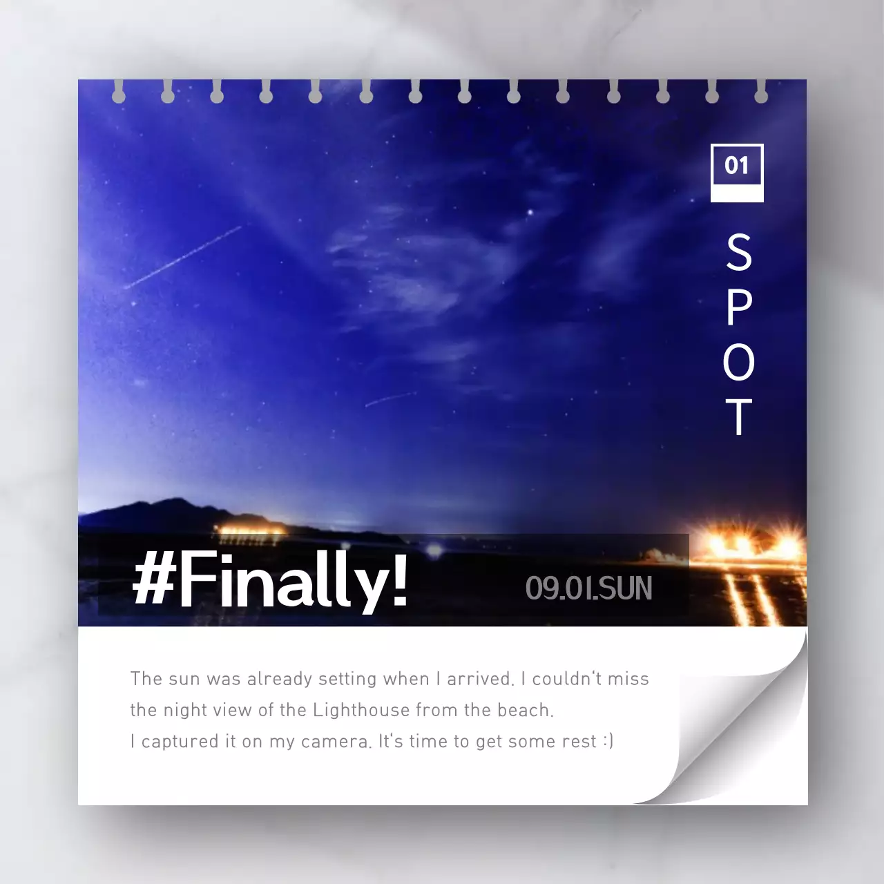 Blue Aesthetic Travel Diary Instagram Carousel