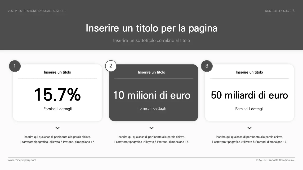 Presentazione aziendale semplice ed essenziale in bianco e nero