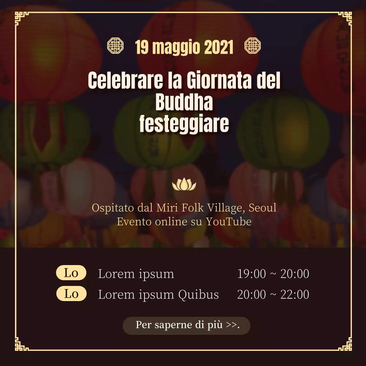 Un itinerario online marrone e ordinato della Giornata di Buddha