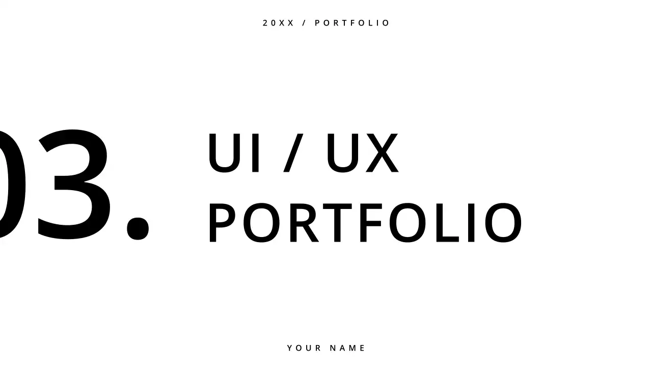 Apresentação de portfólio minimalista preto