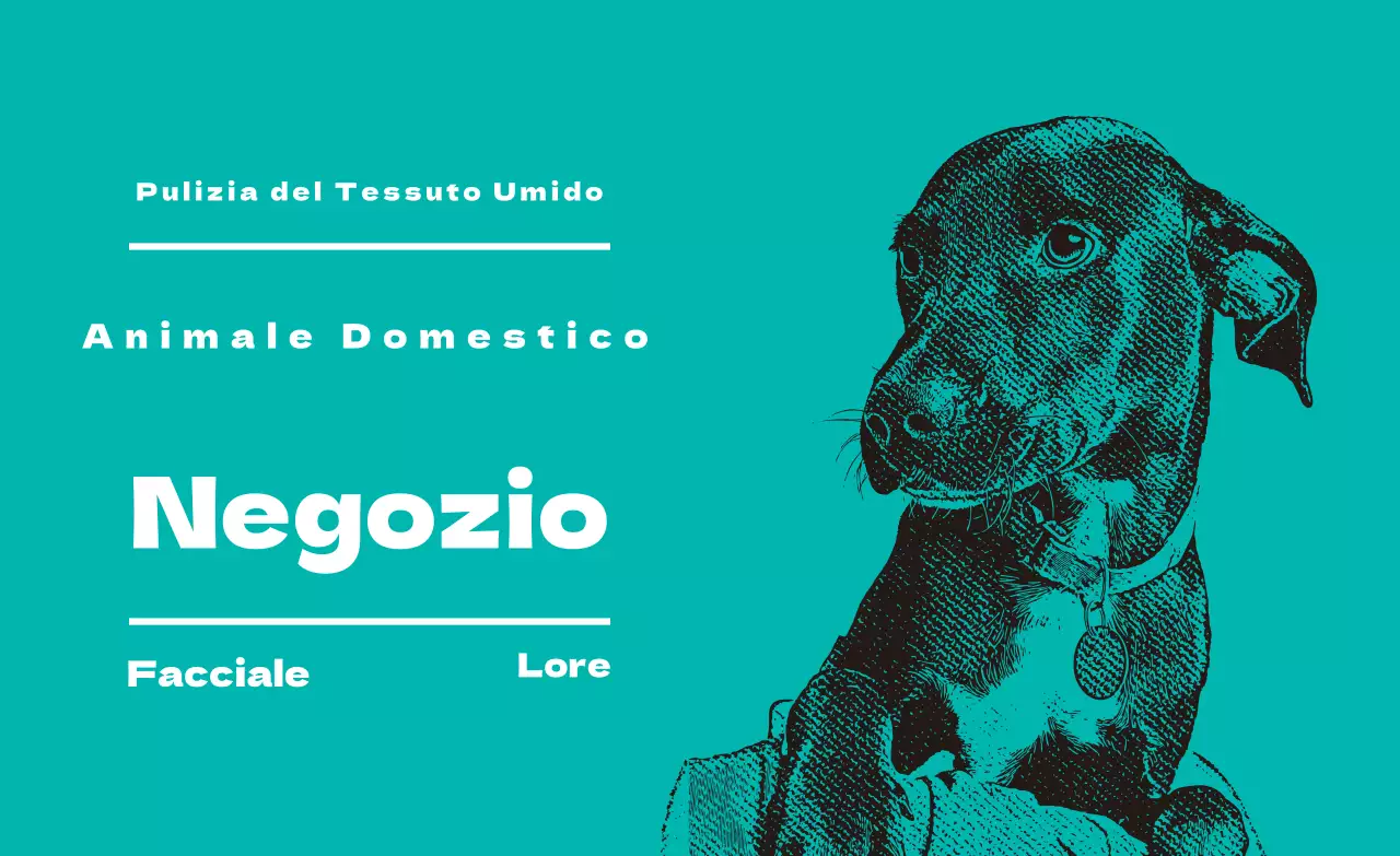 Etichetta illustrata turchese del negozio di animali