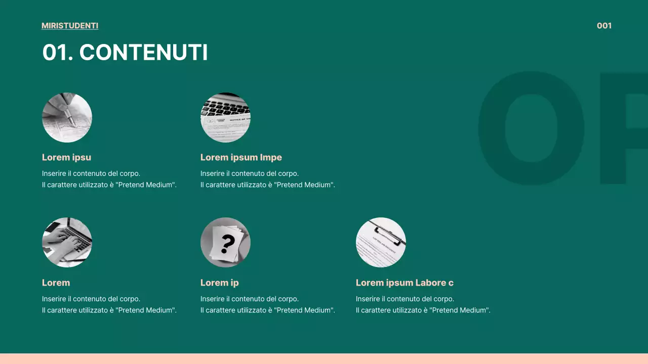 Presentazione del lavoro PO in verde e rosa