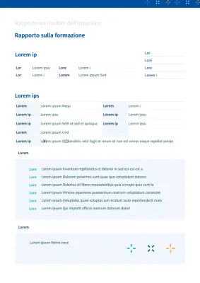 Rapporto di formazione blu e azzurro