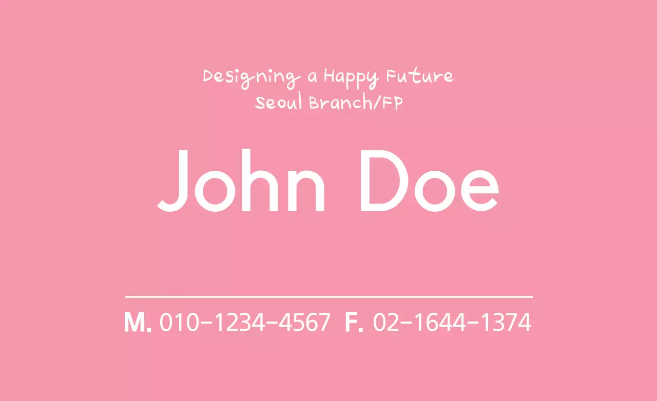 Pink Simple Business Card Banner