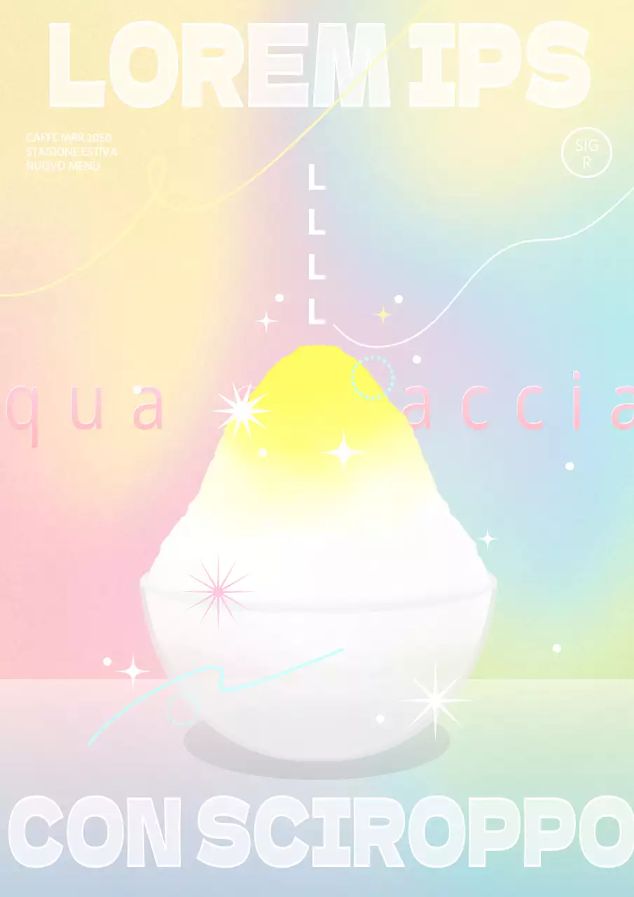 Promuovete il nuovo bingsu stagionale del vostro caffè con un tocco di colori arcobaleno