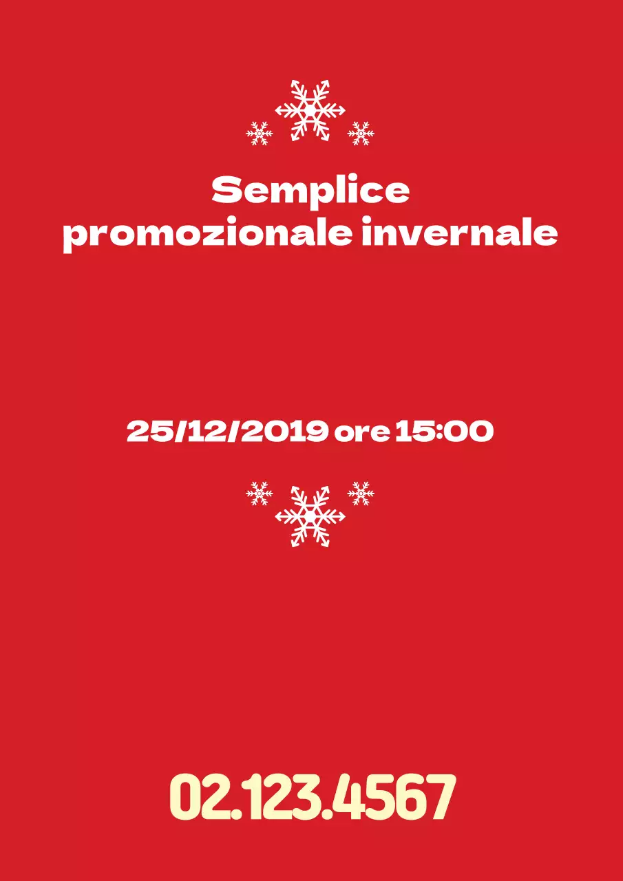 Poster verticale promozionale invernale rosso semplice