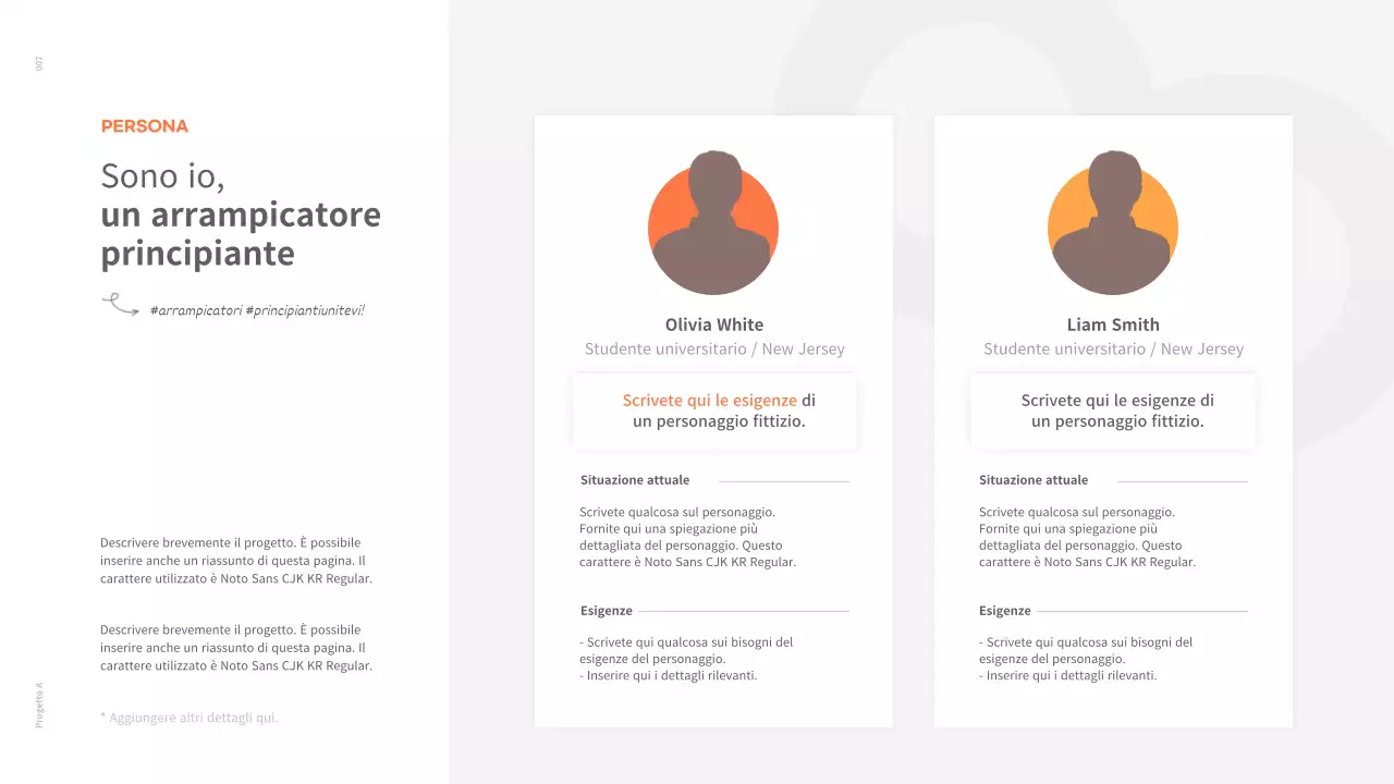 Un portafoglio di concetto pulito in bianco e arancione