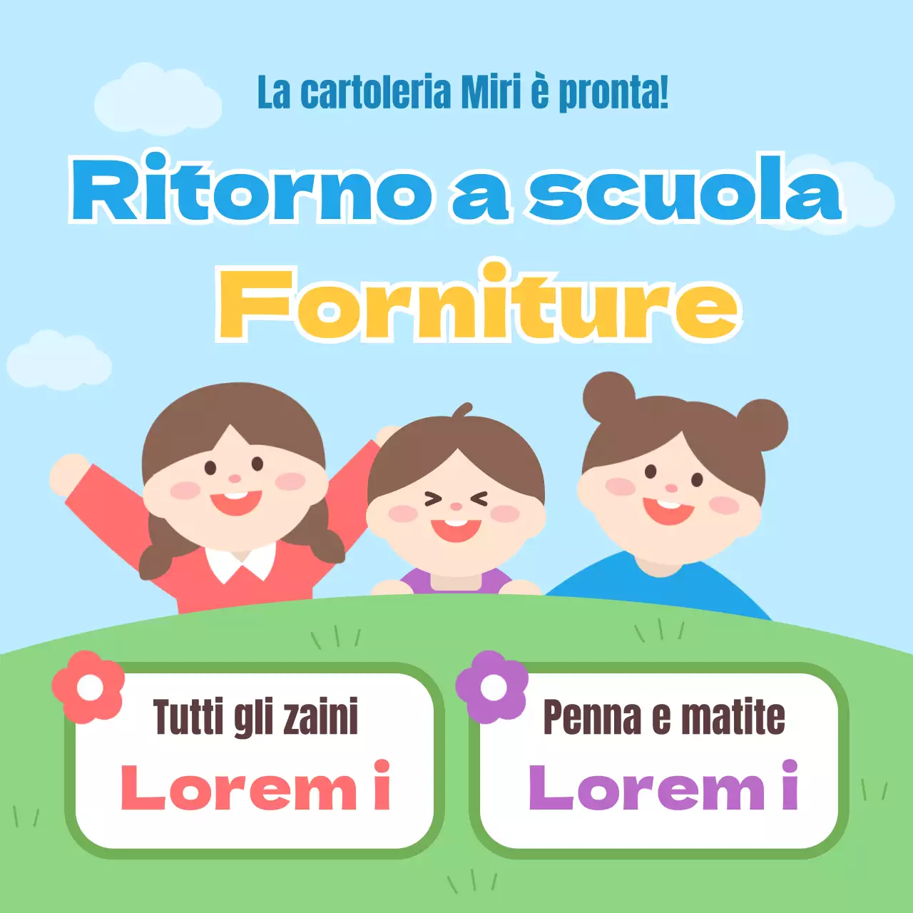 Annuncio di vendita per il ritorno a scuola con sfondo verde chiaro