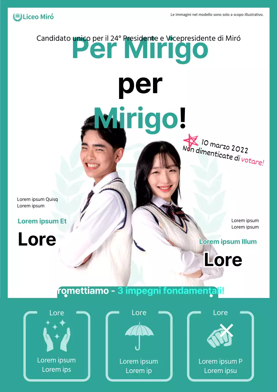 Webposter delle elezioni presidenziali color menta