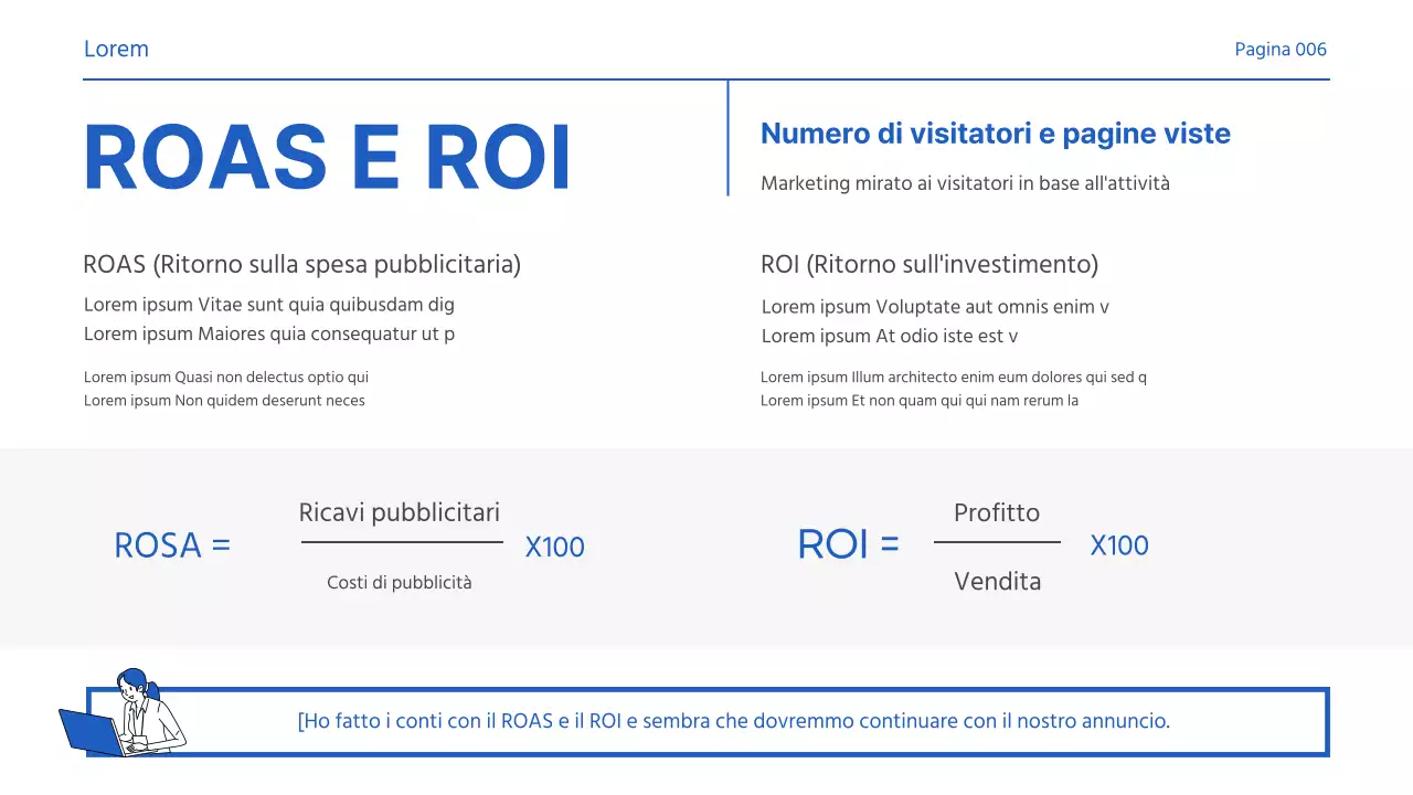 Promuovere i termini di base del marketing in bianco e blu