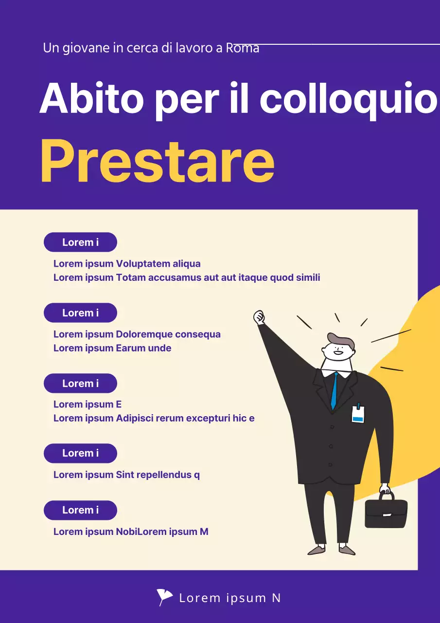 Giovane in cerca di lavoro intervista vestito assumere con concetto di illustrazione carino in toni navy