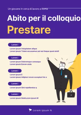 Giovane in cerca di lavoro intervista vestito assumere con concetto di illustrazione carino in toni navy