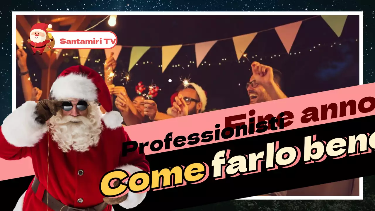 Miniatura di YouTube con un'atmosfera festosa, multicolore e festiva